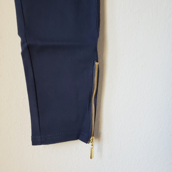 High Rise Navy Moto Leggings - Picture 8 of 9